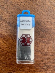 Asthma Asthmatic Medical Alert Necklace Stainless Steel Chain With Pendant 22” - Picture 1 of 3