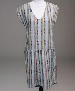 The Odells Midi Dress Sleeveless Abstract V-Neck Anthropologie Geo Multi Color - Picture 1 of 5