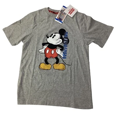 Camiseta Oficial Disney Mickey Mouse Niños Fieltro Gráfico Gris Talla 10/12 Nueva con Etiqueta Foto 1 de 2