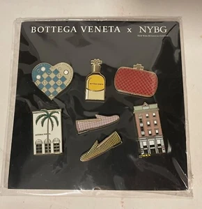 New BOTTEGA VENETA Enameled Pins Collectible SET OF 7 Brooch Fashion Accessories - Picture 1 of 1