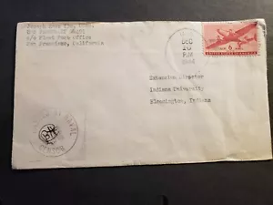 Ship USS FARENHOLT DD-491 Naval Cover 1944 Censored WWII Sailor's Mail - Picture 1 of 2