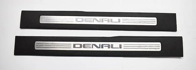 07-14 GMC Yukon Denali Par Delantero Puerta Alféizar Placa Cubierta Rasguño Borde Ébano E2126 Foto 1 de 4