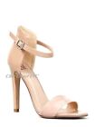 Women NEW High Heel Open Toe Ankle Strap Sexy Summer Fux Leather Sandals Shoes 