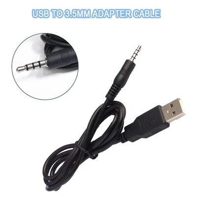3.5mm AUX Audio To USB 2.0 Male Charge Cable Adapter MP3~,`.;'/ For Car M5F2 - Image 1 of 4