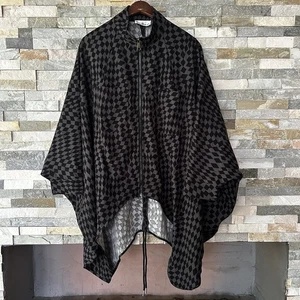 Kate Hewko Hi Low Checked Zip Tunic Black One Size Jacket - Bild 1 von 8