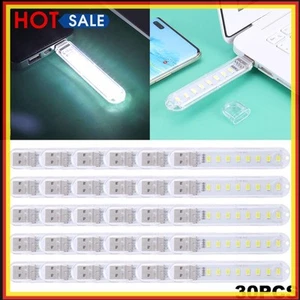 30Pcs Mini Portable USB Livre Lumière Lumineuse Lampe de Lecture pour PC Portable (Blanc 8LED - Photo 1/12