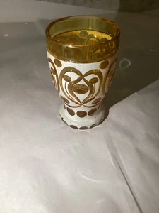 "Vidrio grueso amarillo corte bohemio checo Biedermeier 5"" Lendl Estate" - Imagen 1 de 7