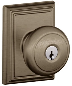 Schlage F51-AND-ADD Andover Keyed Entry Door Knob Set - Grey - Picture 1 of 8