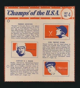 1940 Wheaties "Champs of the USA" -#4 MORRIE ARNOVICH, DUTCH CLARK (FB), BAKER - Picture 1 of 2
