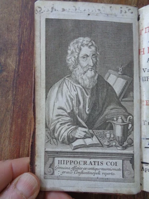 1756 APHORISMS OF HIPPOCRATES AND CELSI IN GREEK & LATIN ED JANSSON 1 PLT ^ - Image 1 of 4