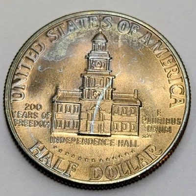 RARE 1776-1976 Kennedy Bicentennial Half Dollar Coin 1/1  Exquisite Blue 🌩️ ⚡ - Image 1 of 4