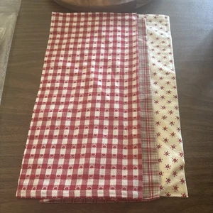 3 Nancy's Nook By Victorian Heart Red Heart Plaid Cotton T Towels 19 X 28" New - Picture 1 of 4