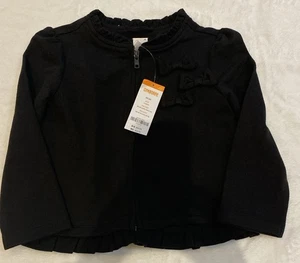 NEW GYMBOREE GIRLS BLACK  BOW  LIGHTWEIGHT JACKET  SIZE XS (4) - Picture 1 of 4