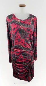 Lauren Ralph Lauren Women's Dress Sz 18 Black Label Wrap Red Paisley Career NWT - Picture 1 of 12