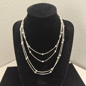 Set of 2 Itaor 925 Silver Extra Long Necklaces 28" & 34" Italy - Picture 1 of 12