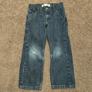 Vintage Levis Jeans Juniors Boys Kids Size 5 Reg Blue Denim 505 Distressed - Picture 1 of 7
