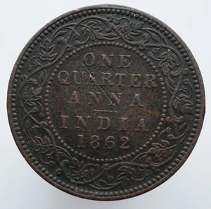 Cuarto ANNA 1862 - VICTORIA QUEEN - peso 6,38 gramos, Ø 25,28 mm -#678 - Imagen 1 de 5