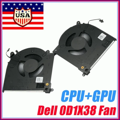 OEM CPU Fan + GPU Fan 0TG9V0 0D1X38 For DELL Alienware M15 R3 R4 RTX 2070 3070 - Image 1 of 4