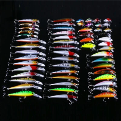 56pcs Top Water Baits For Bass Fishing Lures Kit Crankbait Swimbaits Jerkbaits - Image 1 of 4