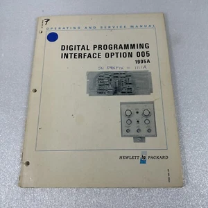 HP 1905 Digital Programming Interface Option 005 Operating Manual 01905-90904 - Picture 1 of 3
