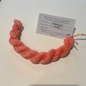  Silk Linen 25 Yds Thread Gatherer Threads #OL030 Sashimi Coral Needlepoint - Picture 1 of 1