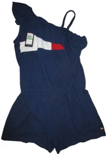 NWT young girls Tommy Hilfiger size large 12/14 off shoulder romper Navy blue - Picture 1 of 4