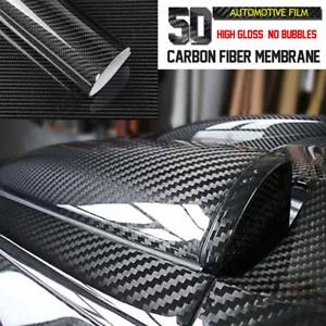 5D Waterproof Carbon Fiber Vinyl Car Wrap Sheet Roll Film Sticker Decal Paper US - Picture 1 of 16
