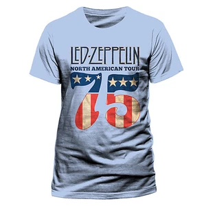 Led Zeppelin T Shirt US Tour 75 Officially Licensed Mens Blue Classic Rock 1975 - Picture 1 of 4
