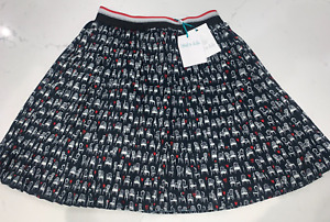 Black & white pleated skirt with red hearts by Abel & Lula age 14 years BNWT