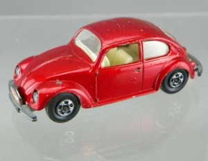 Vintage 1968 Matchbox Lesney #15 Diecast 1/64 Red Volkswagen 1500 Saloon VW Bug - Picture 1 of 6