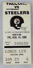 NFL 1980 08/15 Pittsburgh Steelers at Atlanta Falcons Preseason Ticket Stub