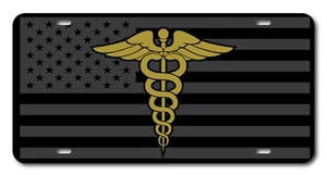 American Flag With Caduceus Medical Symbol Vanity License Plate Paramedic EMT - Picture 1 of 1