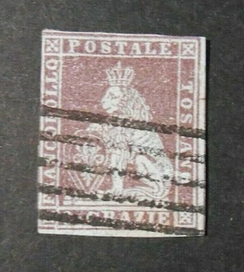 ITALIA ,ITALY 1851-52 Toscana Tuscany  Leone Mediceo" 9 crazie bruno v.Used ss 8 - Picture 1 of 1