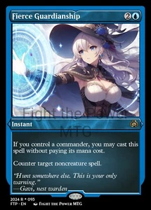 Fierce Guardianship - Altered Art Custom Made Game Card - Anime EDH - Picture 1 of 3