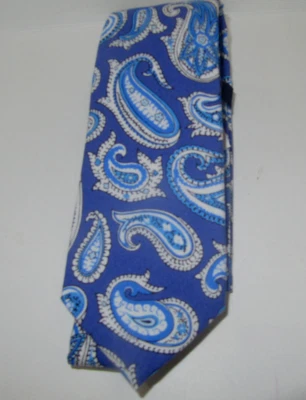 Corbata Redonda Tree And Yorke Azul Multicolor Paisley Para Hombre Cuello Ajustado Nueva con Etiquetas Foto 1 de 4