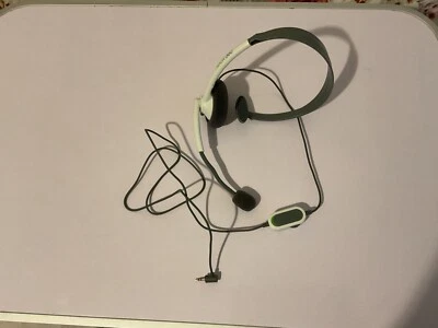 Xbox 360 Official Microsoft Grey White Wired Headset Microphone Adjustable 2.5mm - Image 1 of 4