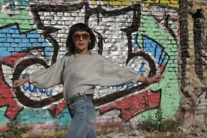 Glitter Damen Bluse Top 70er TRUE VINTAGE 70s woman blouse shirt glam rock - Bild 1 von 12