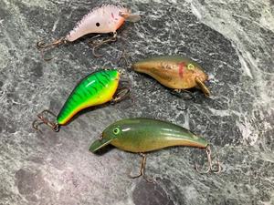 Vintage Bagley Balsa B# 3 And Cotten Cordell Crankbaits Lot Of 4.  See Photos - Picture 1 of 11