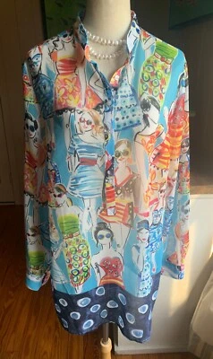 Túnica transparente con estampado de playa Naracamiche Italia talla L Foto 1 de 4