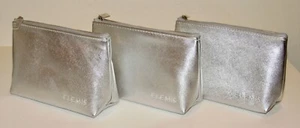 3 Elemis Metallic Silver Toiletry Case Makeup Cosmetics Skincare Travel Bag Lot - Picture 1 of 5