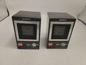 Sony APM-007AV Amplifier Powered Monitor Speakers Portable Vintage Working x2