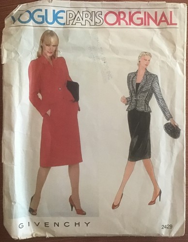 Abito Misses' VOGUE PARIS ORIGINALE 2429 GIVENCHY taglia 14 NON TAGLIATO FF