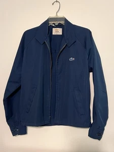 Vintage Izod Lacoste Harrington Jacket Mens Medium Zip Alligator Navy Blue 90s - Picture 1 of 8