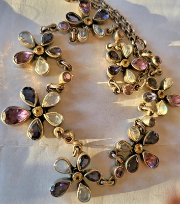 Nicky Butler Sterling Silver Amethyst Moonstone Flower Necklace - Image 1 of 4
