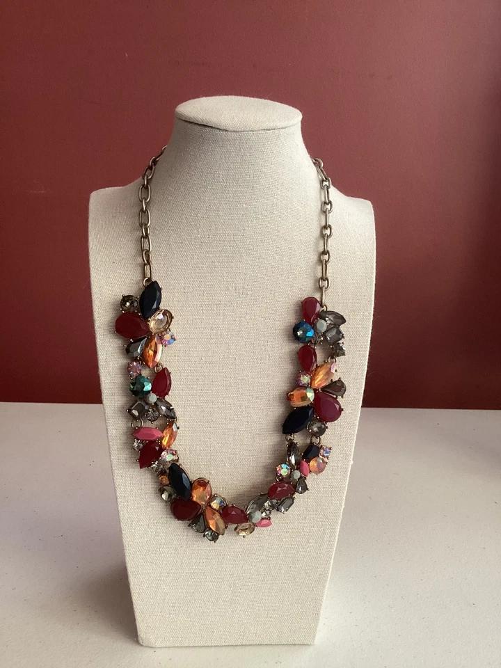 J. Collar Crew Multicolor Borgoña Azul Rosa Amarillo Naranja Cristal Distintivo Foto 1 de 4