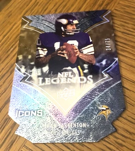 2008 UD Icons Fran Tarkenton NFL Legends Die Cut #d /75 SP MINNESOTA VIKINGS HOF - Picture 1 of 2