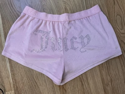 Juicy Couture Pink Velour Embellished Shorts Size Medium - Image 1 of 4