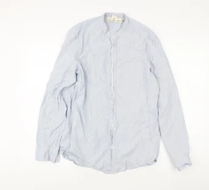 H&M Men's Blue Striped Button-Up Shirt S - Picture 1 of 12