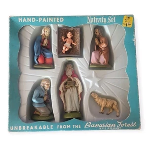 Vintage Bayerischer Wald Nayivity Set W Germany handbemalt Vintage 50er unzerbrechlich - Bild 1 von 6