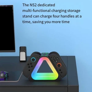 RGB Light Magnetic Wall Mount Charger for JoyCon2 Controller with Fast Charge - Picture 1 of 12